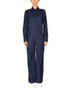 Stella Mccartney Wool Jumpsuit With Front Button And Zipper Closure In Blue