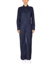 Stella Mccartney Wool Jumpsuit With Front Button And Zipper Closure In Navy
