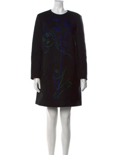 Pre-owned Stella Mccartney Wool Knee-length Dress In Black