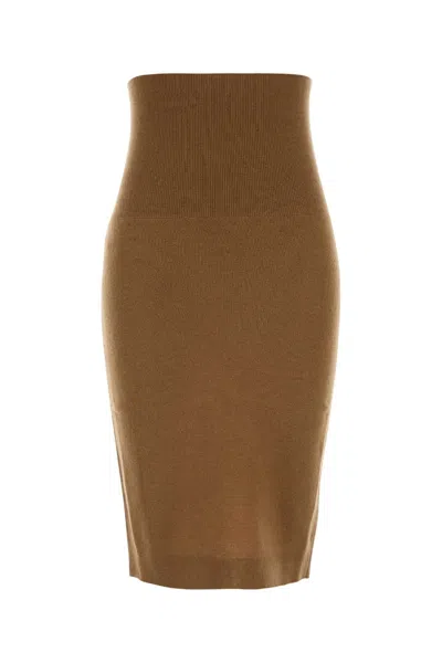 Stella Mccartney Wool Knit Pencil Skirt In Brown