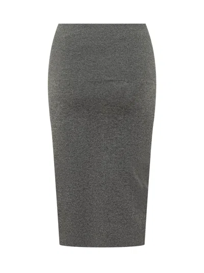 Stella Mccartney Wool Knit Pencil Skirt In Dark Grey