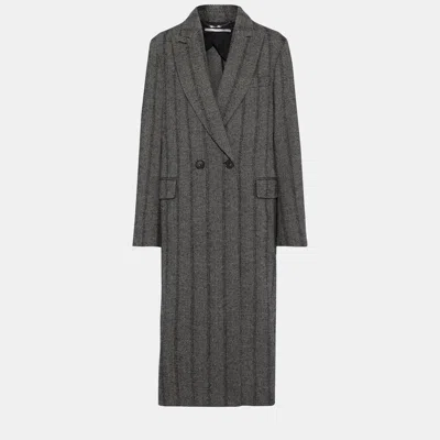 Pre-owned Stella Mccartney Wool Long Coat 36 In Black