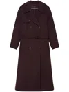 Stella Mccartney Wool Long Coat In Brown