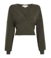 Stella Mccartney Wool Long-sleeve Cropped Hoodie In Black