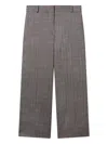 Stella Mccartney Checked Wide Leg Trousers With Back Pocket In Gray