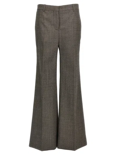 STELLA MCCARTNEY STELLA MCCARTNEY WOOL MICRO HOUNDSTOOTH FLARED TROUSERS
