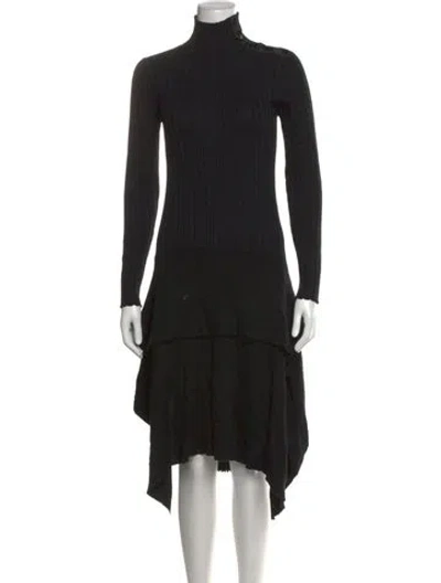 Pre-owned Stella Mccartney Wool Midi Length Dress In Black