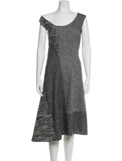 Pre-owned Stella Mccartney Wool Midi Length Dress In Black/grey/white