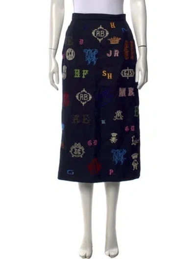 Pre-owned Stella Mccartney Wool Midi Length Skirt In Blue