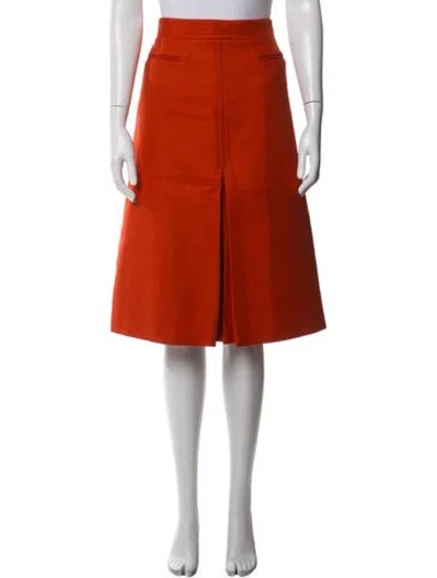 Pre-owned Stella Mccartney Wool Midi Length Skirt In Red