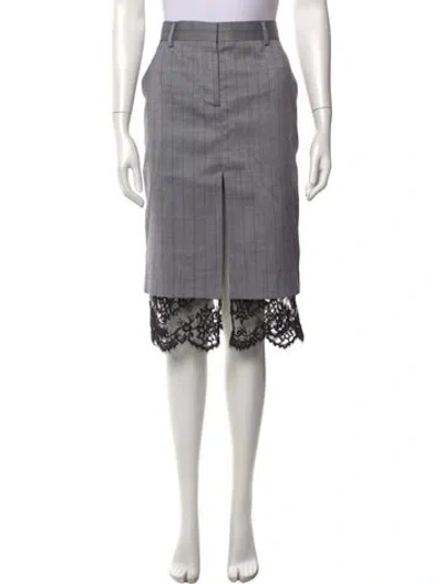 Pre-owned Stella Mccartney Wool Midi Length Skirt W/ Tags In Gray