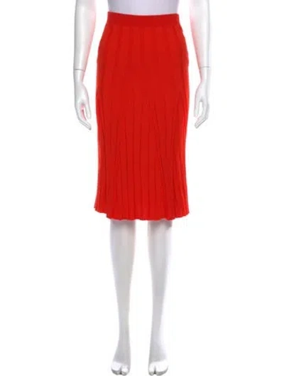Pre-owned Stella Mccartney Wool Midi Length Skirt W/ Tags In Orange