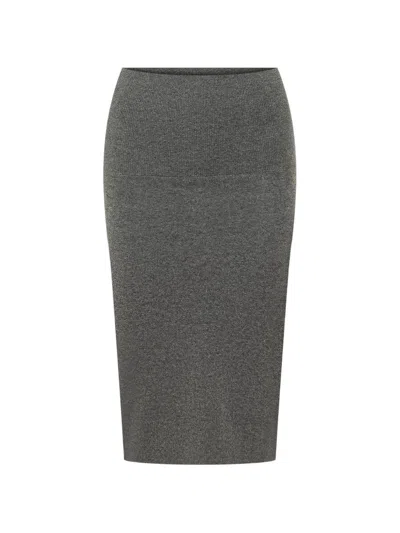 Stella Mccartney Wool Midi Skirt In Grey