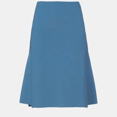 Pre-owned Stella Mccartney Wool Midi Skirts 42 In Blue