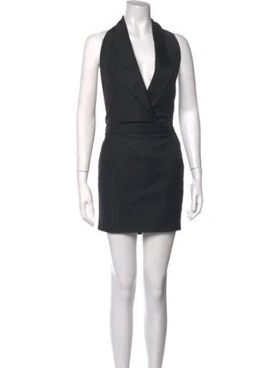 Pre-owned Stella Mccartney Wool Mini Dress In Black