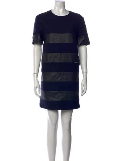 Pre-owned Stella Mccartney Wool Mini Dress In Blue