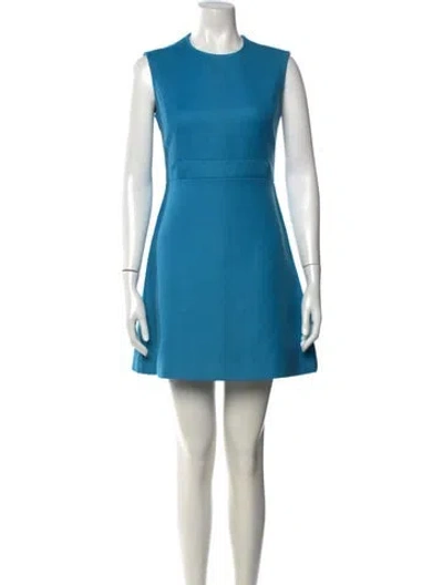 Pre-owned Stella Mccartney Wool Mini Dress In Blue