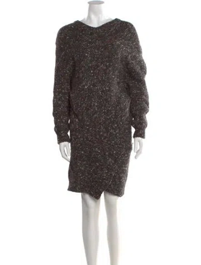 Pre-owned Stella Mccartney Wool Mini Dress In Brown