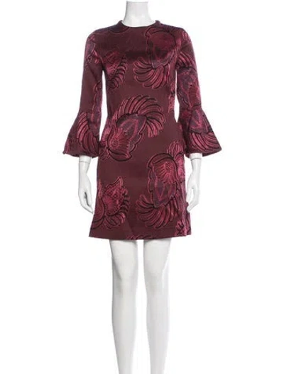 Pre-owned Stella Mccartney Wool Mini Dress In Burgundy