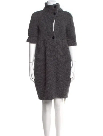 Pre-owned Stella Mccartney Wool Mini Dress In Gray