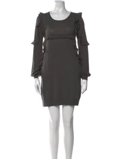 Pre-owned Stella Mccartney Wool Mini Dress In Gray