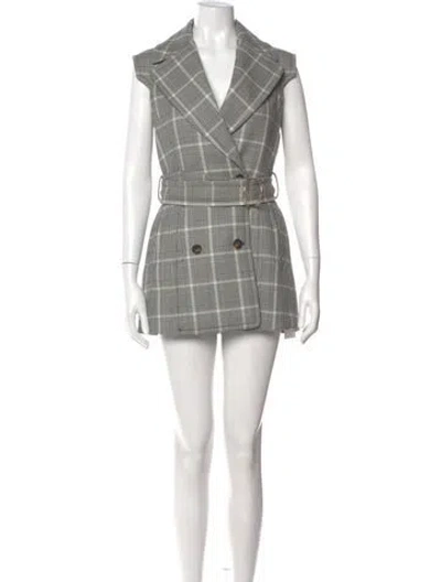 Pre-owned Stella Mccartney Wool Mini Dress In Gray