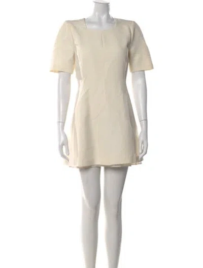Pre-owned Stella Mccartney Wool Mini Dress In Neutral