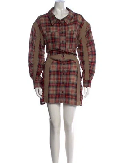 Pre-owned Stella Mccartney Wool Mini Dress In Neutrals
