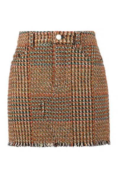 Stella Mccartney Wool Mini Skirt In Beige