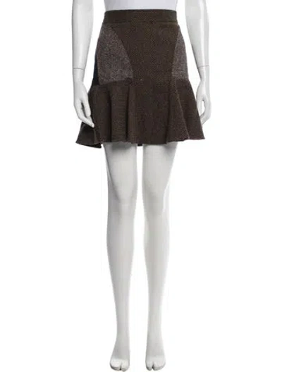 Pre-owned Stella Mccartney Wool Mini Skirt In Brown