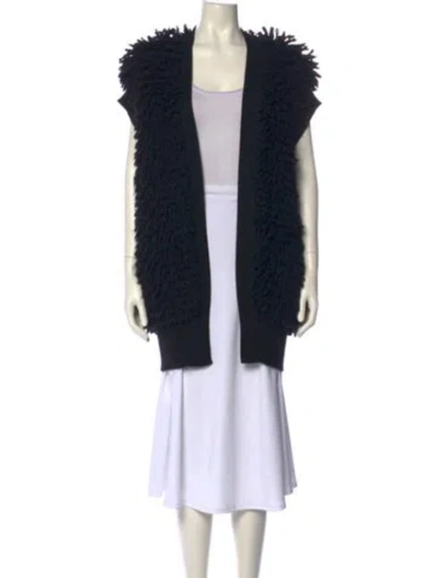 Pre-owned Stella Mccartney Wool Open Front Sweater In Black
