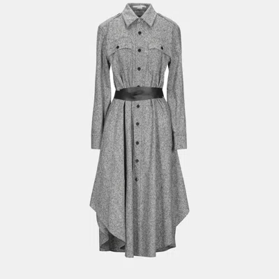 Pre-owned Stella Mccartney Wool Overcoat 46 In Grey