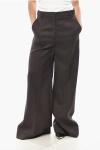 Stella Mccartney Wool Palazzo Pants With Concealed Closure In Brown