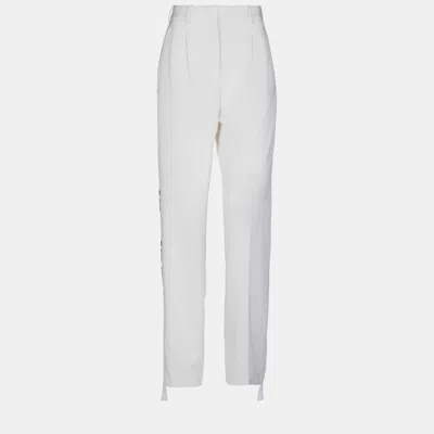 Pre-owned Stella Mccartney Wool Trousers 42 In White