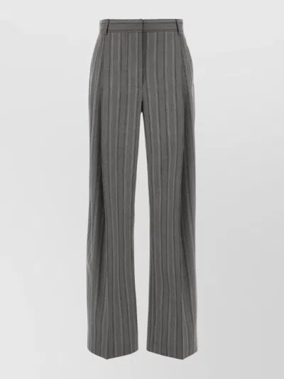 Stella Mccartney Wool Pants Striped Pattern Belt Loops Pockets In Multi