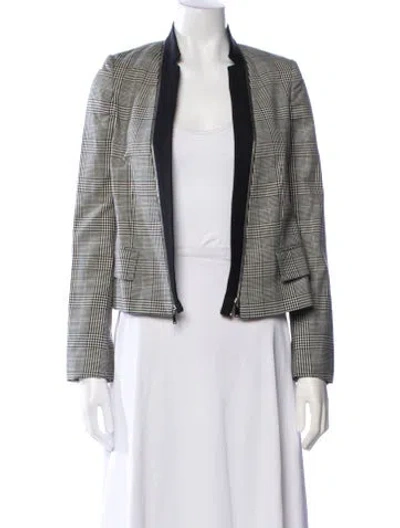 Pre-owned Stella Mccartney Wool Plaid Print Blazer In Black