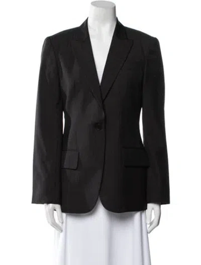 Pre-owned Stella Mccartney Wool Plaid Print Blazer In Gray