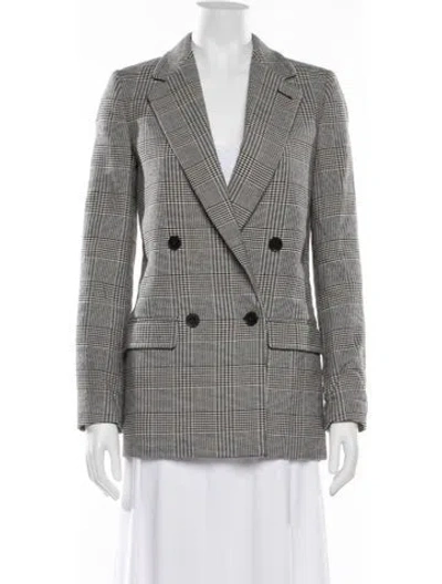 Pre-owned Stella Mccartney Wool Plaid Print Blazer In Gray