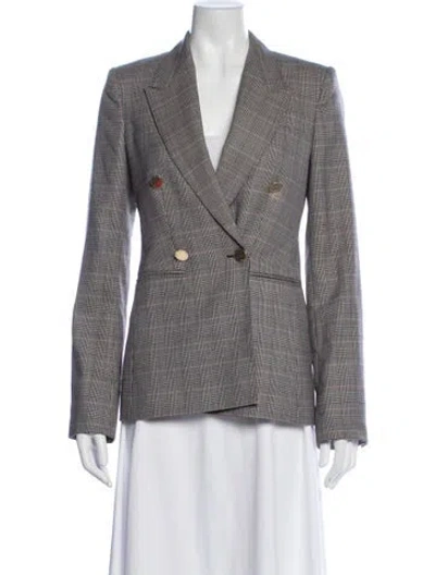 Pre-owned Stella Mccartney Wool Plaid Print Blazer In Gray