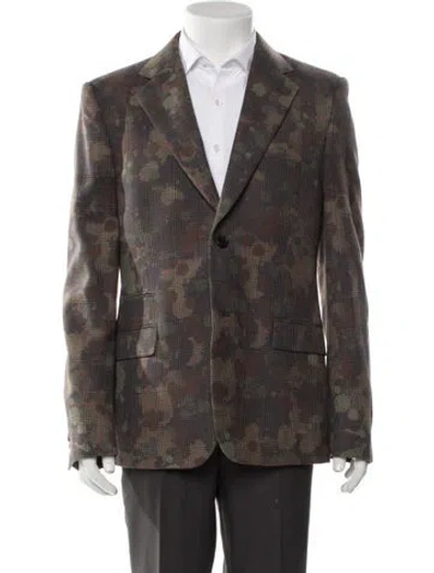 Pre-owned Stella Mccartney Wool Plaid Print Blazer In Neutral