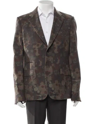 Pre-owned Stella Mccartney Wool Plaid Print Blazer In Neutral