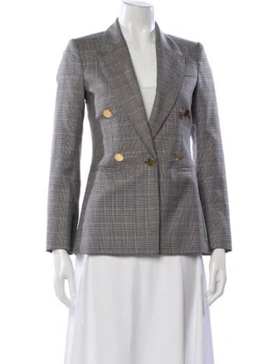 Pre-owned Stella Mccartney Wool Plaid Print Blazer In Neutral