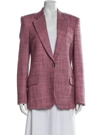 Pre-owned Stella Mccartney Wool Plaid Print Blazer In Pink
