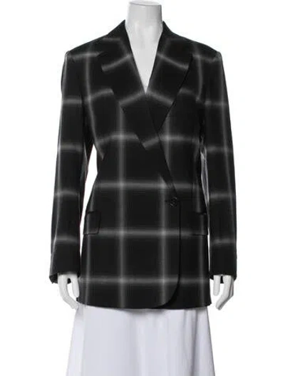 Pre-owned Stella Mccartney Wool Plaid Print Blazer W/ Tags In Black