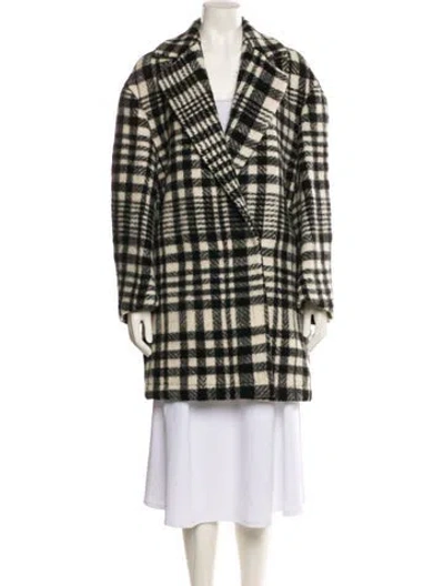Pre-owned Stella Mccartney Wool Plaid Print Coat In Neutral