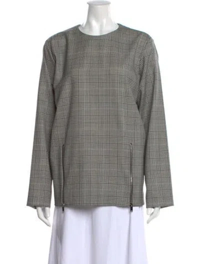 Pre-owned Stella Mccartney Wool Plaid Print Top In Black
