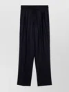 Stella Mccartney Wool Pleated Trousers Belt Loops In Black