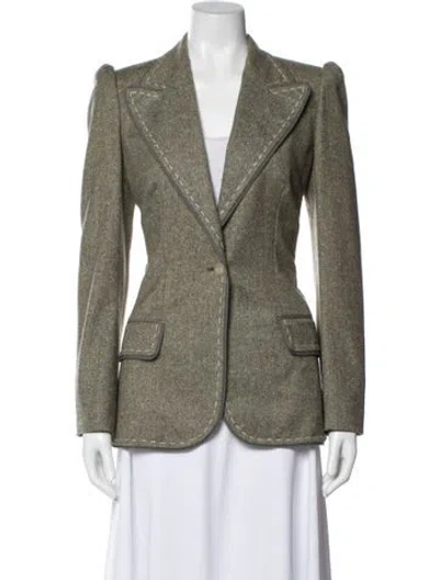 Pre-owned Stella Mccartney Wool Printed Blazer In Gray