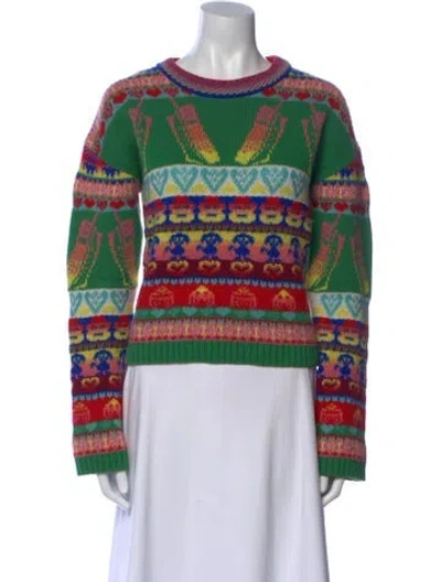 Pre-owned Stella Mccartney Wool Printed Sweater In Green