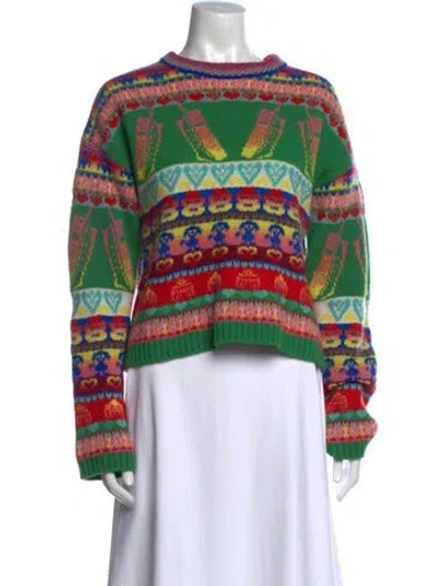 Pre-owned Stella Mccartney Wool Printed Sweater In Green